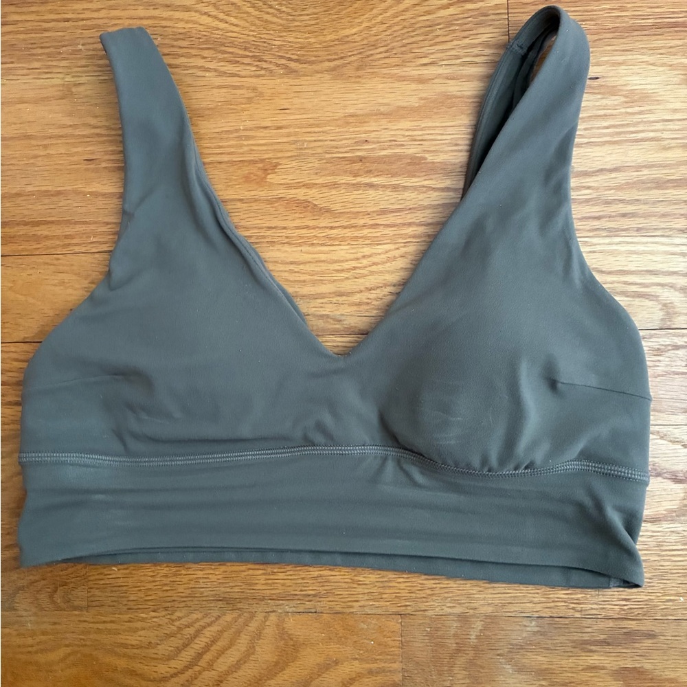 Lululemon olive green v-neck bra 10